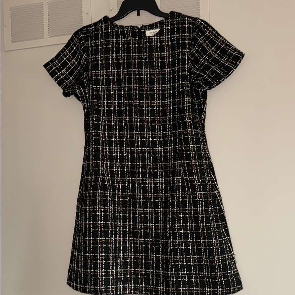 Chic Black and White Checkered Mini Dress